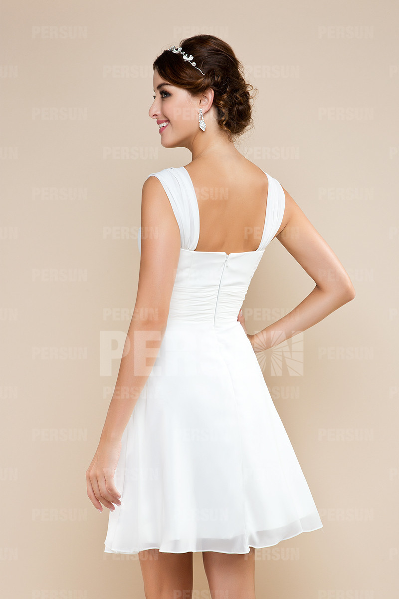 Robe demoiselle d'honneur empire simple courte aux genoux