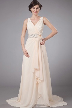 Robe de soirée longue élégante orné de paillettes et fleur