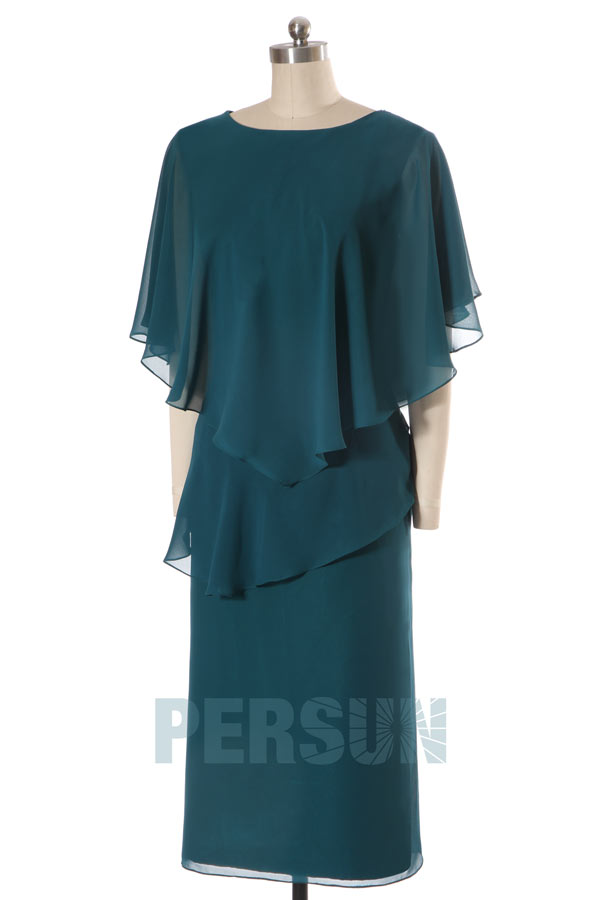 Robe cocktail simple enveloppe pour mère de mariée