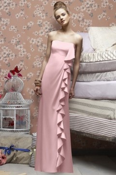 Robe bustier rose longue sol pour demoiselle d'honneur