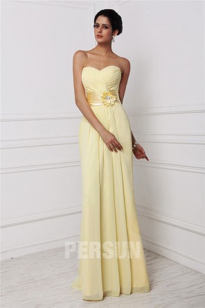 Robe bustier taille empire longue sol pour demoiselle d'honneur