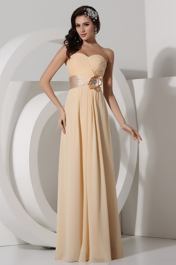 Robe bustier taille empire longue sol pour demoiselle d'honneur