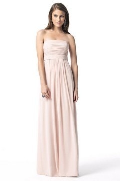 Robe demoiselle d'honneur plissée longue sol à dos ouvert