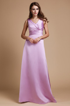 Robe simple longue drapé empire décolleté en V