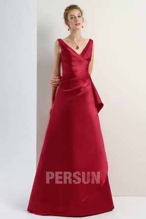 Robe gala de mariage longue au sol col V