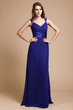 Robe longue sans manche à encolure coeur pour demoiselle d'honneur