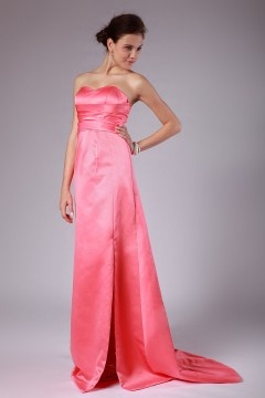 Robe bustier plissée empire avec ouverture frontale