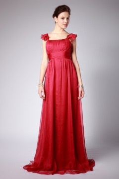 Robe demoiselle d'honneur plissée empire longue sol