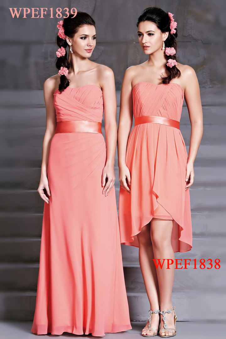 robe demoiselle d'honneur longue simple en mousseline
