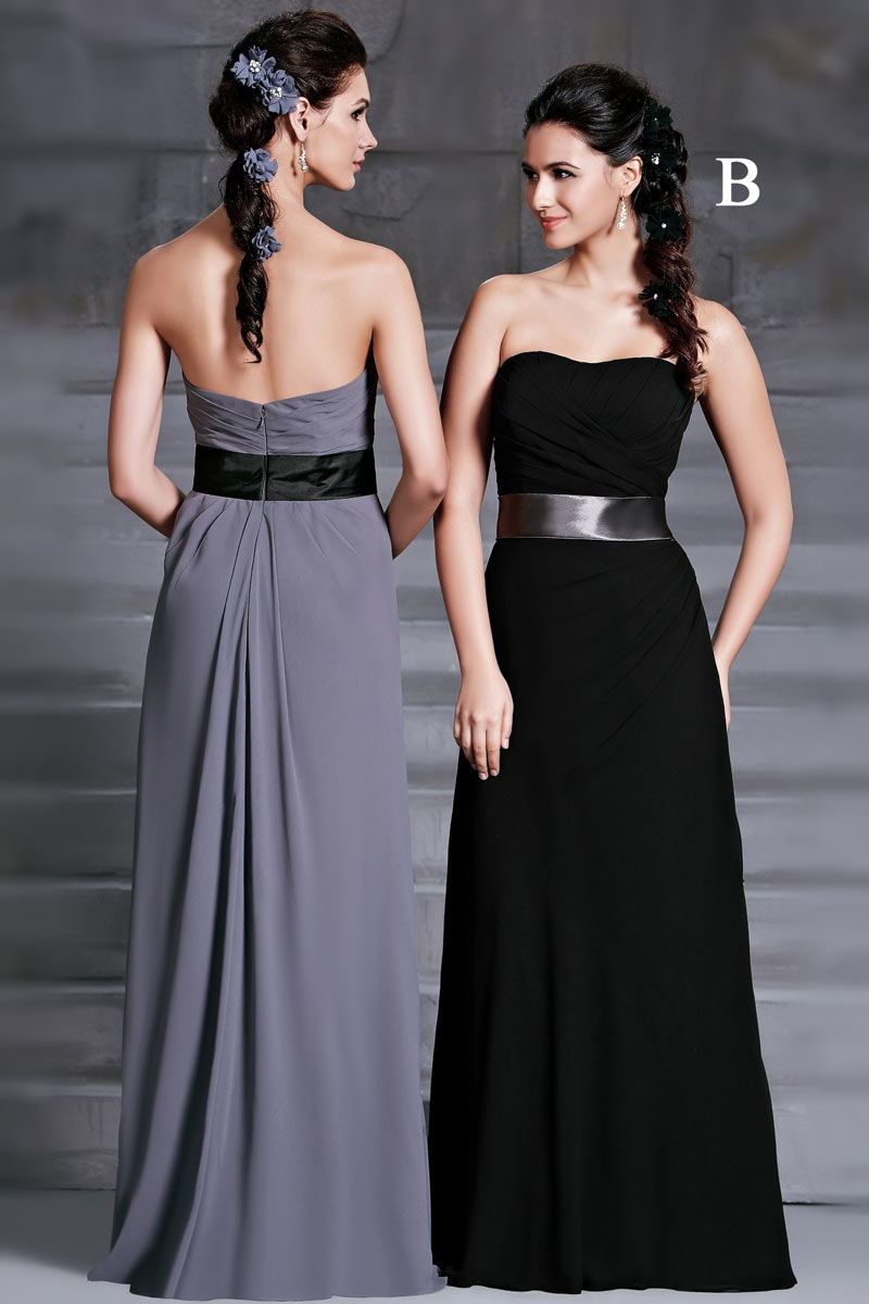 Robe corail longue pour mariage bustier vague drapé en mousseline