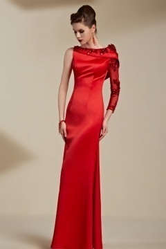 Robe de soirée rouge magnifique appliques sequins