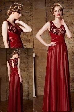 Robe de bal des finissantes en bourgogne empire à haut sequin