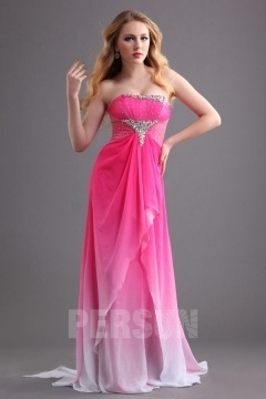 Robe de cérémonie fuchsia effet dégradé