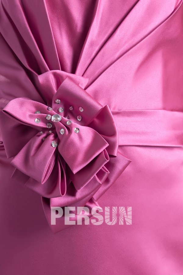 Robe demoiselle d'honneur bustier courte ornée de fleur fait-main