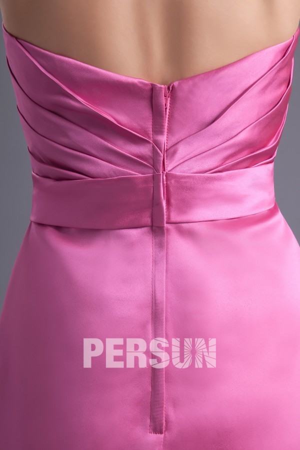 Robe demoiselle d'honneur bustier courte ornée de fleur fait-main