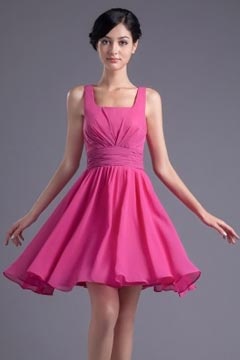 Robe cocktail courte simple pour demoiselle d'honneur