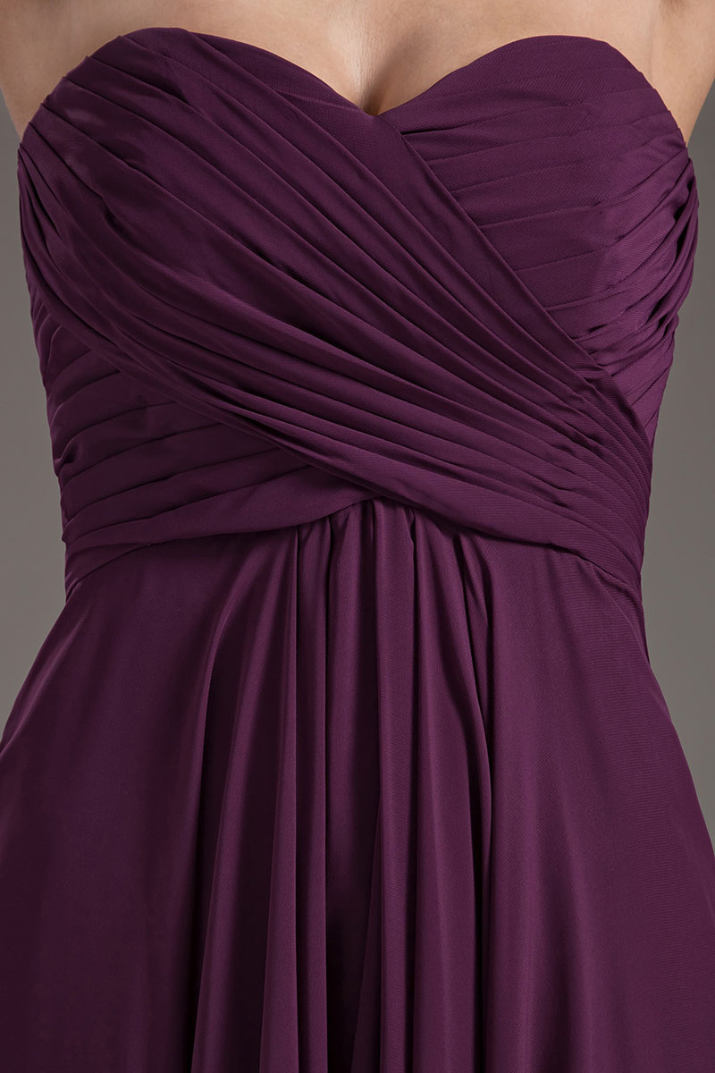 robe de soirée longue simple bustier cœur plissé