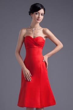Robe cocktail bustier courte aux genoux pour demoiselle d'honneur