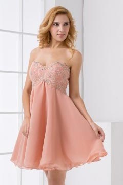 Robe bal bustier empire en mousseline