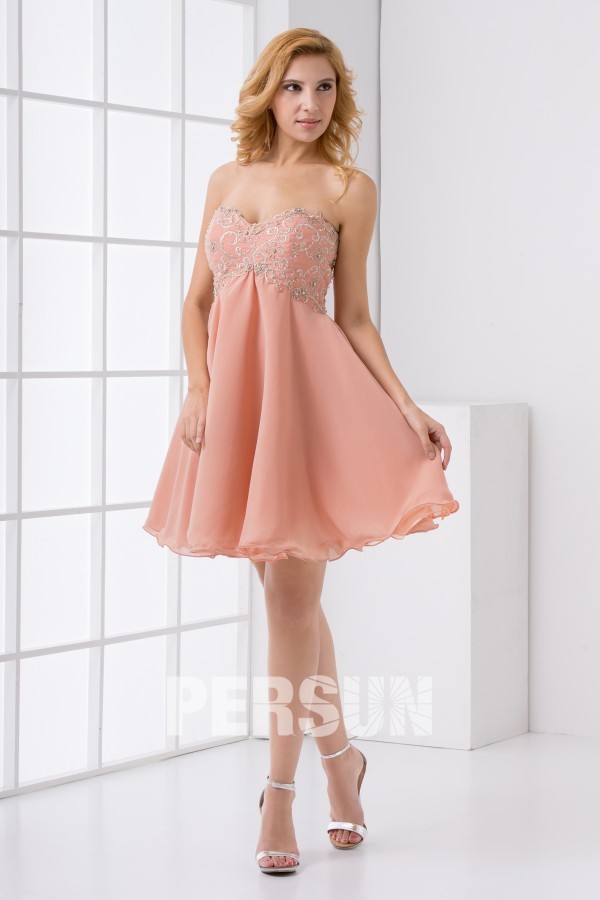 Robe bal bustier empire en mousseline