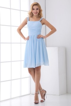 Robe cocktail de mariage courte au genou avec bretelles