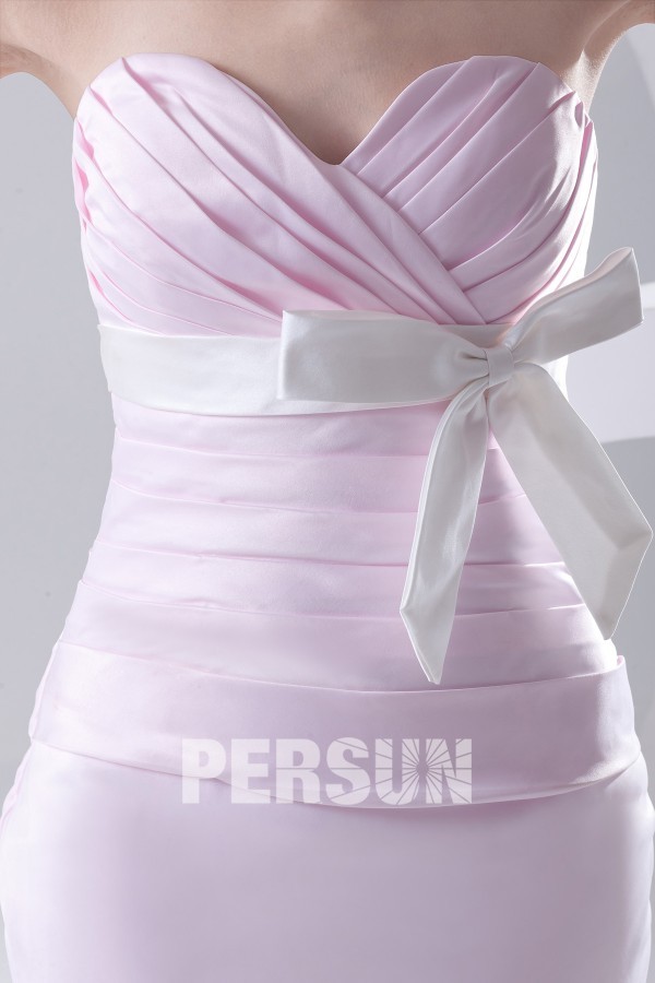 Robe fourreau bustier à noeud papillon décorée pour demoiselle d'honneur