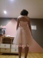 Petite robe rose poudre bustier cœur dos découpé en dentelle